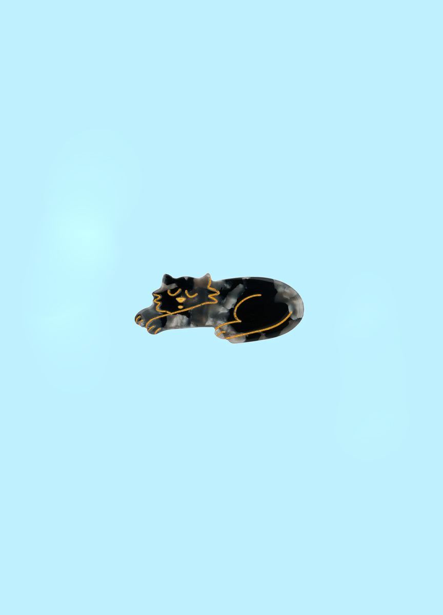 沉睡黑貓小髮夾